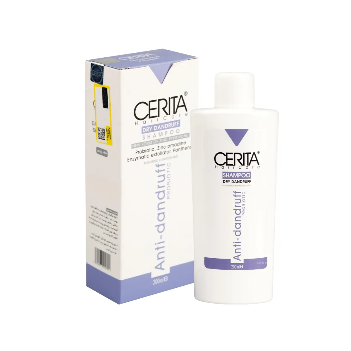 شامپو ضد شوره پروبیوتیک سریتا مناسب موی خشک 200 میلی لیتر