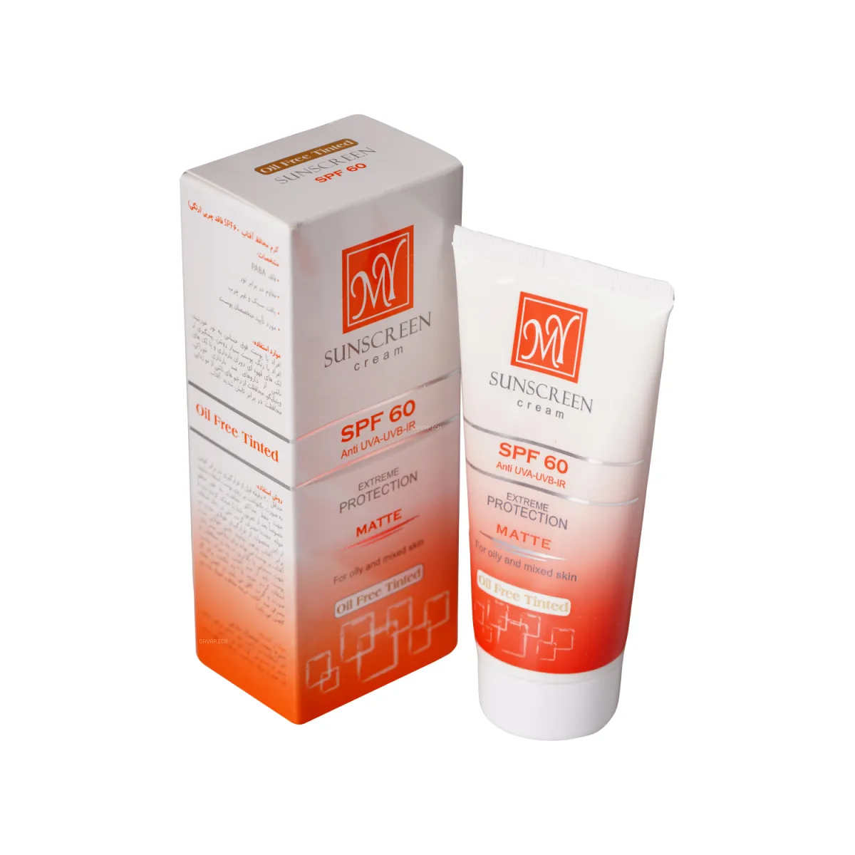 کرم ضد آفتاب SPF60 مای رنگی مناسب پوست چرب و مختلط