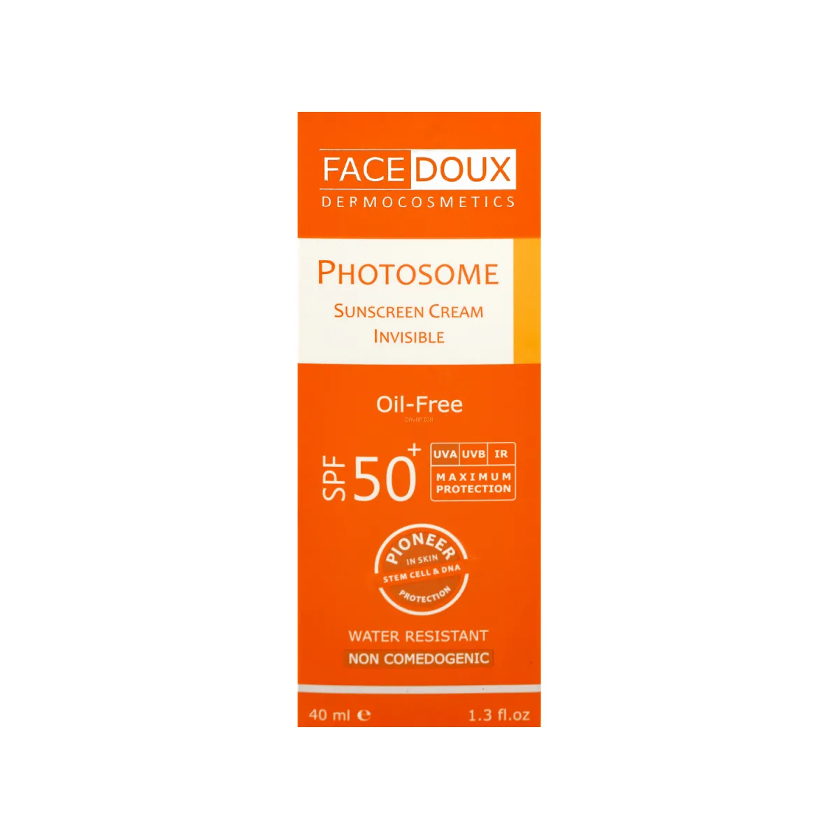 کرم ضد آفتاب SPF50 فیس دوکس بدون رنگ مناسب پوست چرب