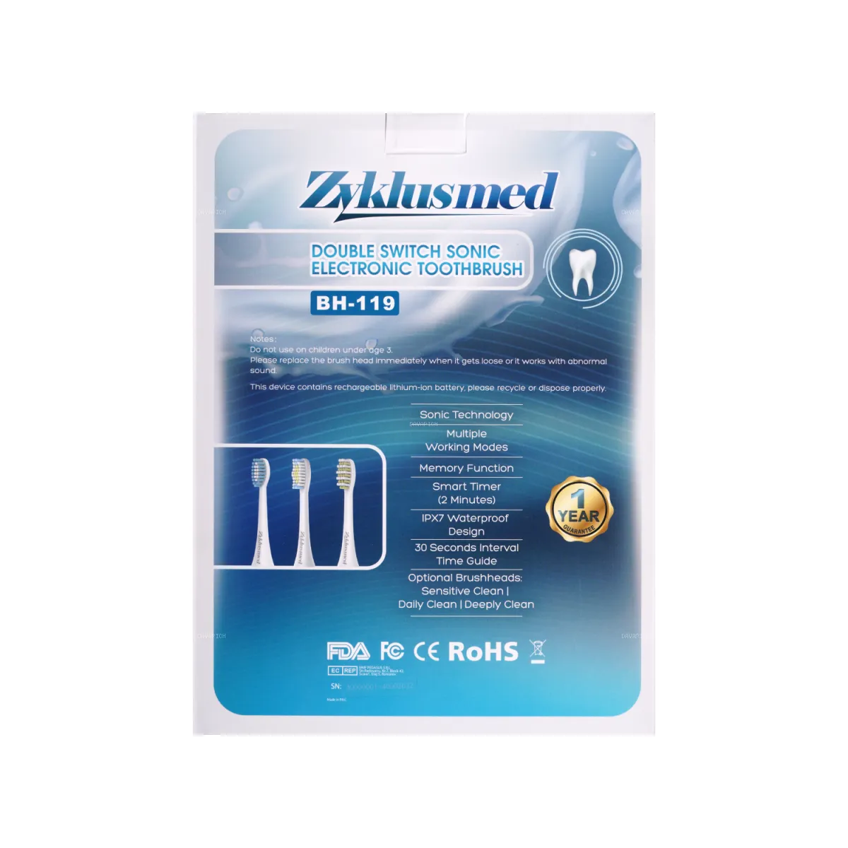 مسواک برقی زیکلاس مد مدل BH-119