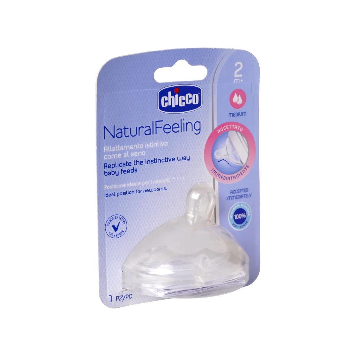 سرشیشه پستانک چیکو مدل Natural Feeling سایز 1