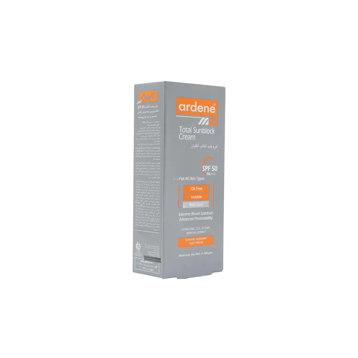 کرم ضد آفتاب SPF50 آقایان آردن مناسب انواع پوست