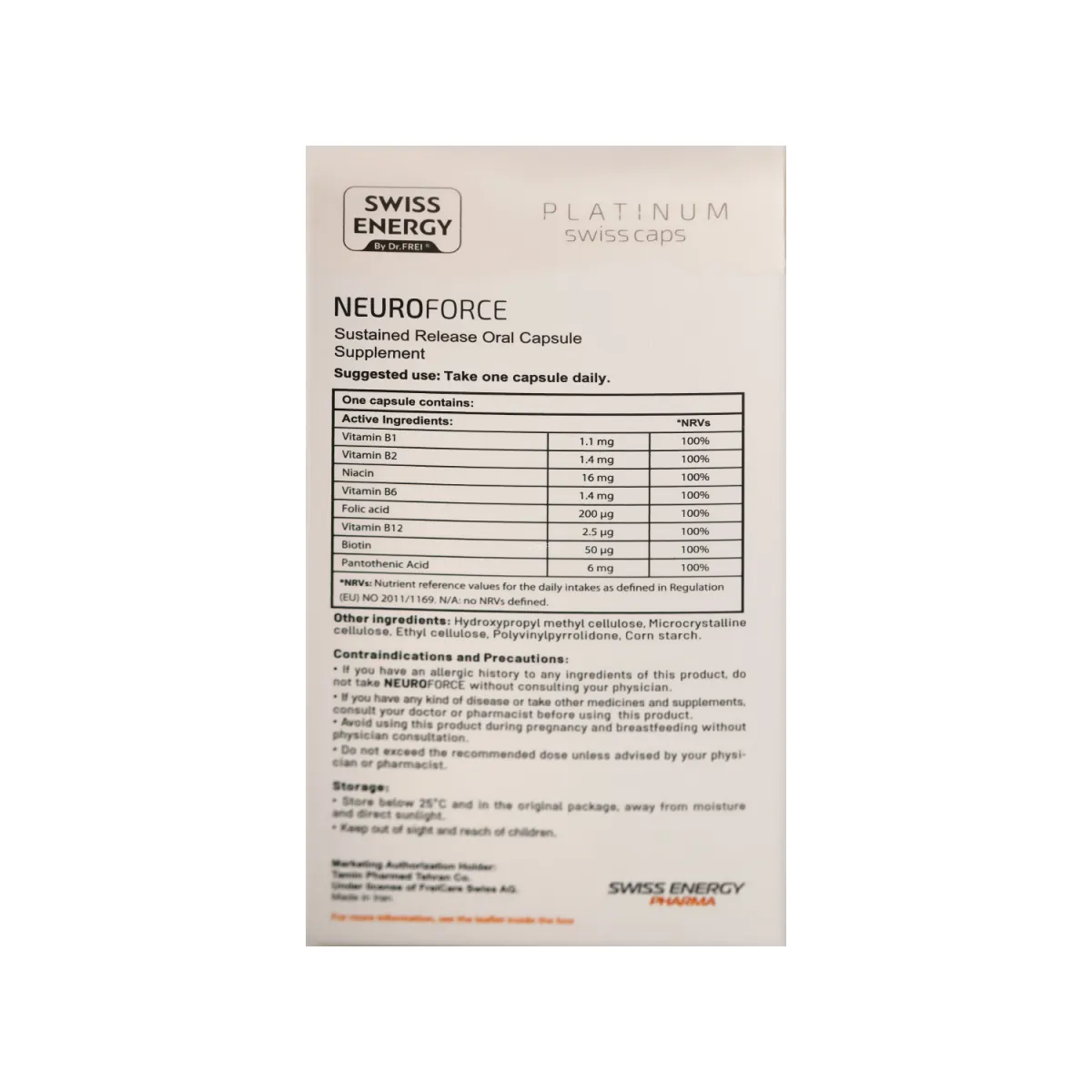 کپسول نوروفورس سوییس انرژی