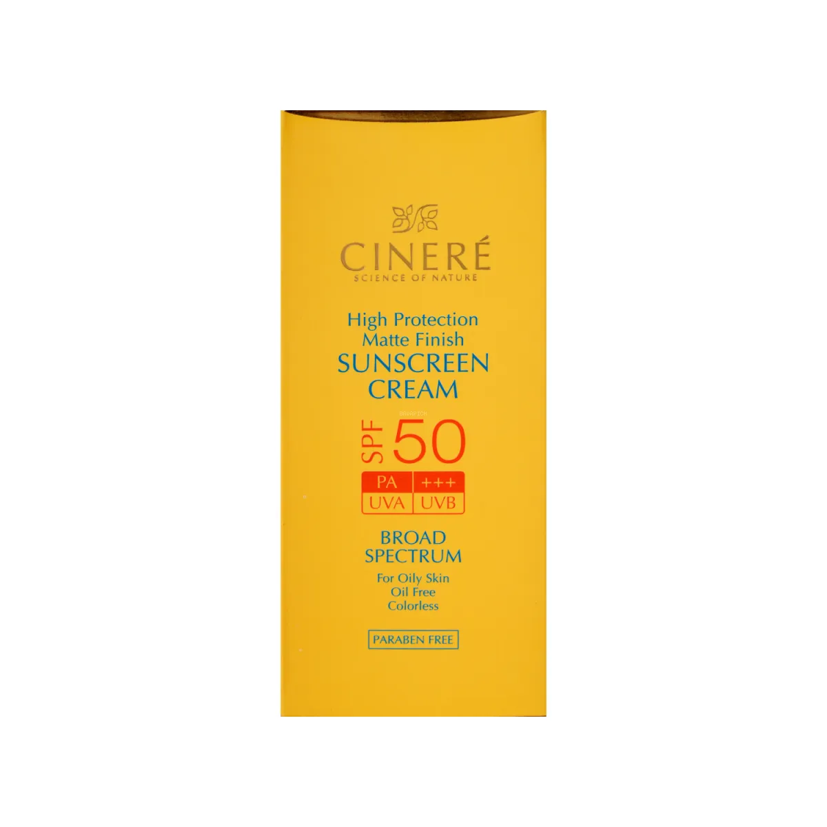 کرم ضد آفتاب SPF50 سینره بدون رنگ مناسب پوست چرب
