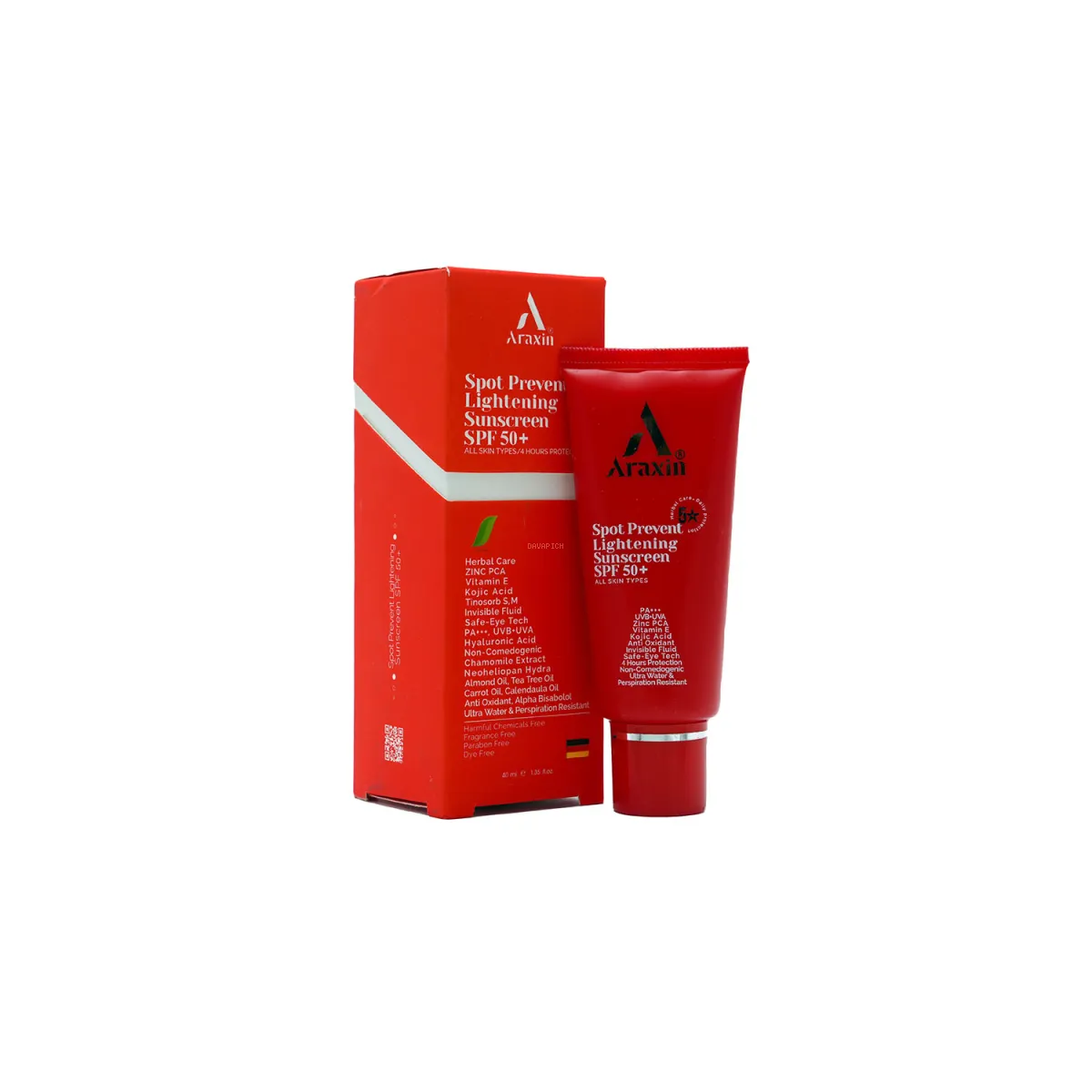 کرم ضدآفتاب روشن کننده SPF50 آراکسین مناسب پوست دارای لک