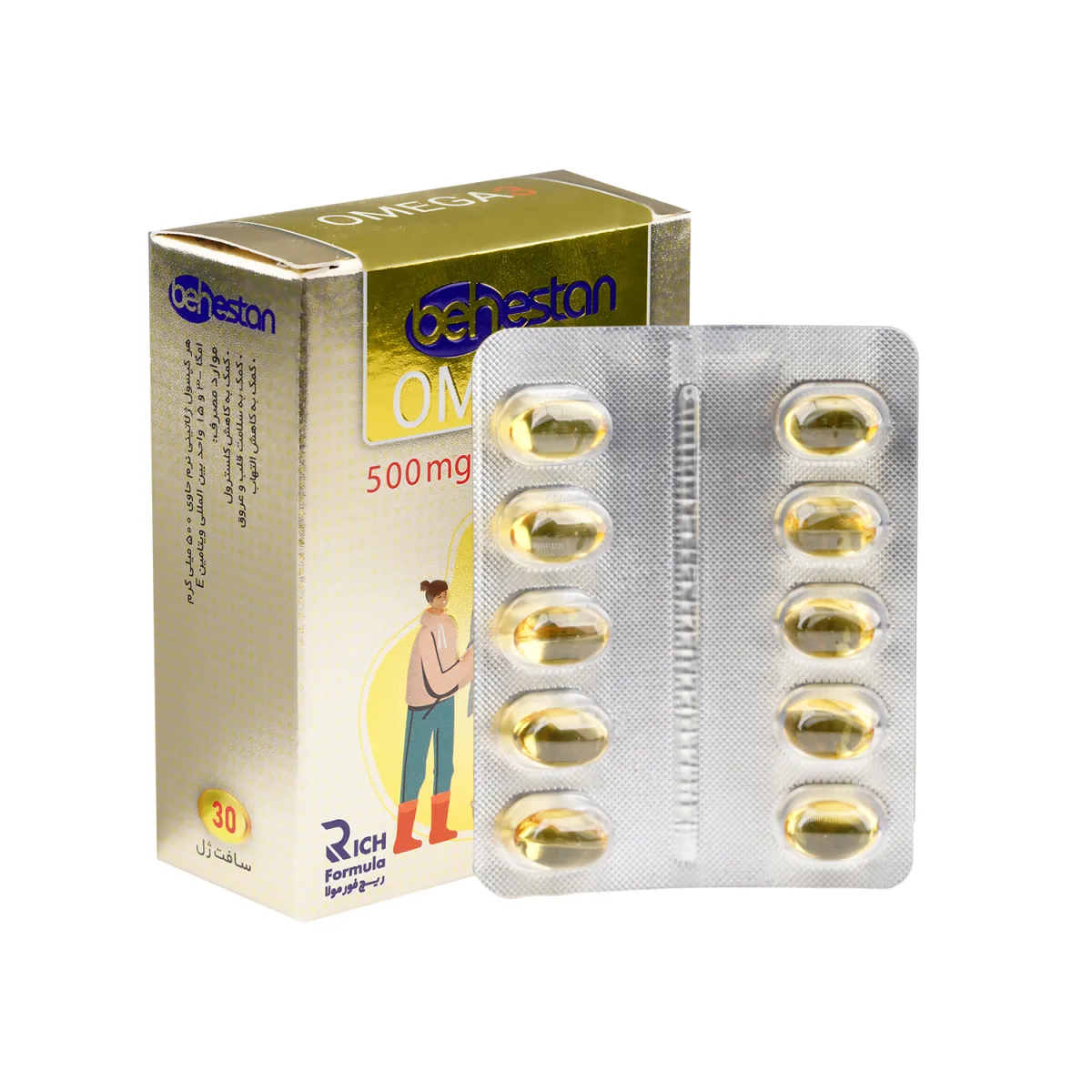 قرص امگا 3 بهستان 500 میلی گرم