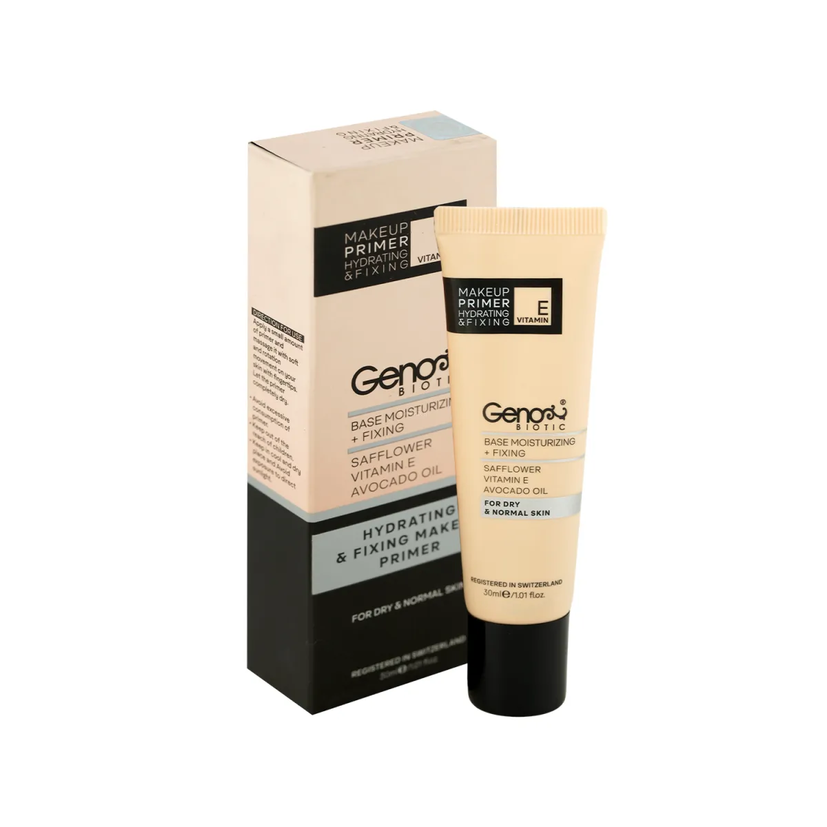 پرایمر صورت ژنوبایوتیک حاوی ویتامین E مناسب پوست خشک و معمولی