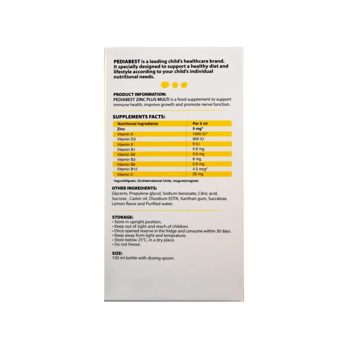 شربت زینک پلاس مولتی پدیابست