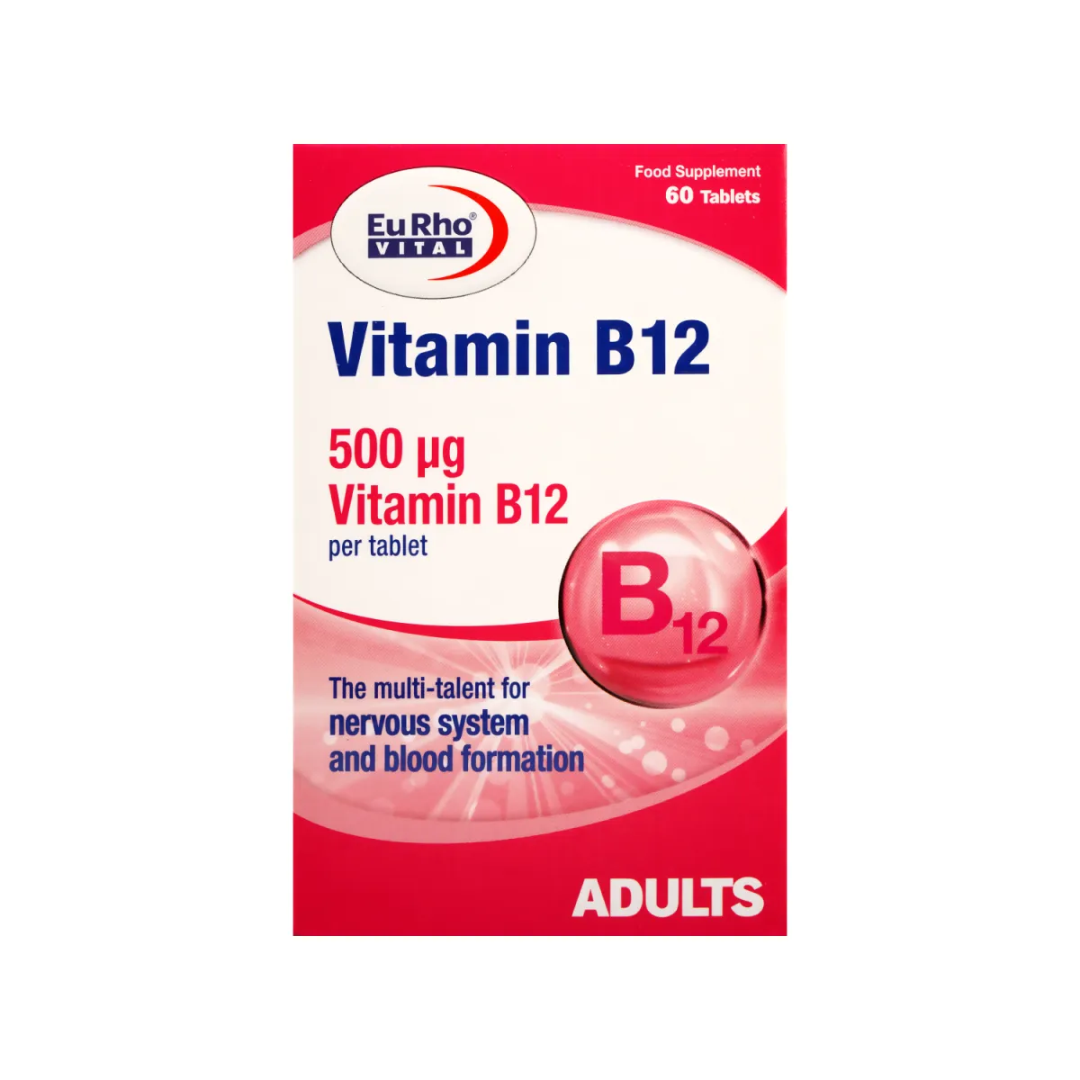 قرص ویتامین B12 یوروویتال 500 میکروگرم