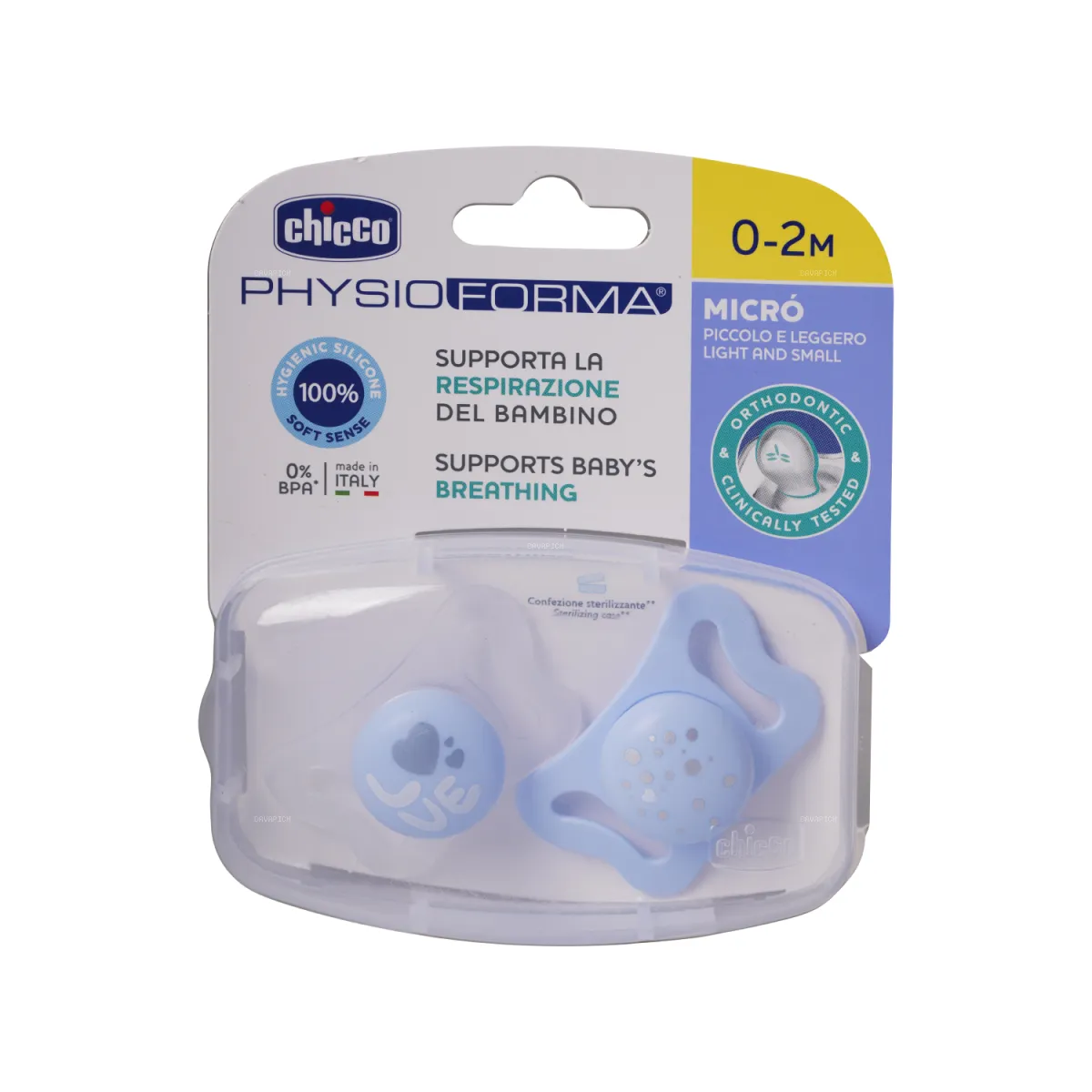 پستانک چیکو طرح قلب مناسب ۲-۰ ماه