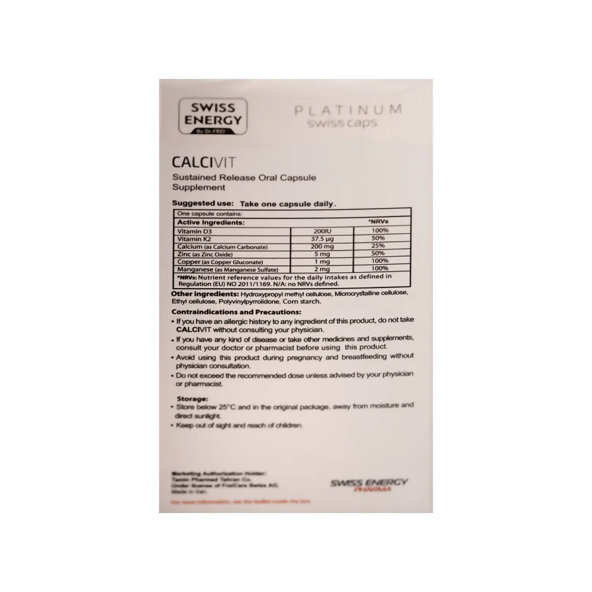 کپسول کلسی ویت سوییس انرژی