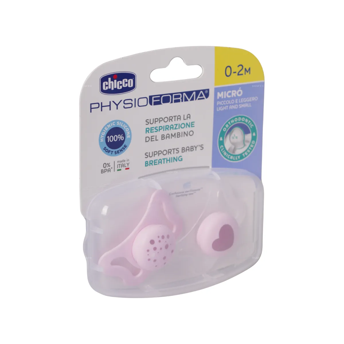 پستانک چیکو طرح قلب مناسب ۲-۰ ماه