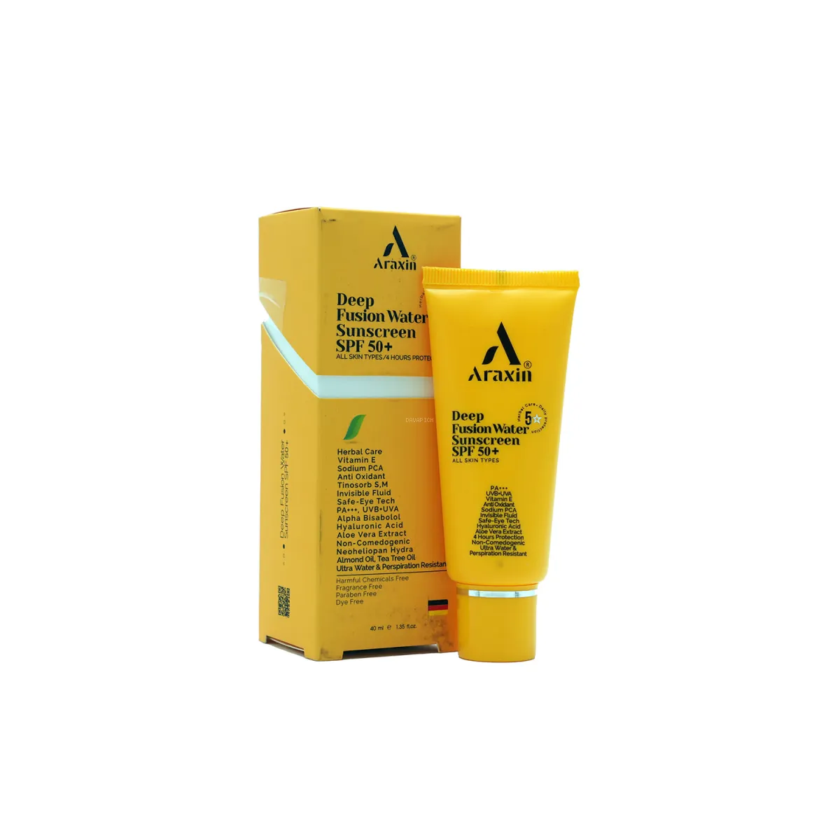 کرم ضد آفتاب SPF50 فیوژن واتر آراکسین مناسب انواع پوست