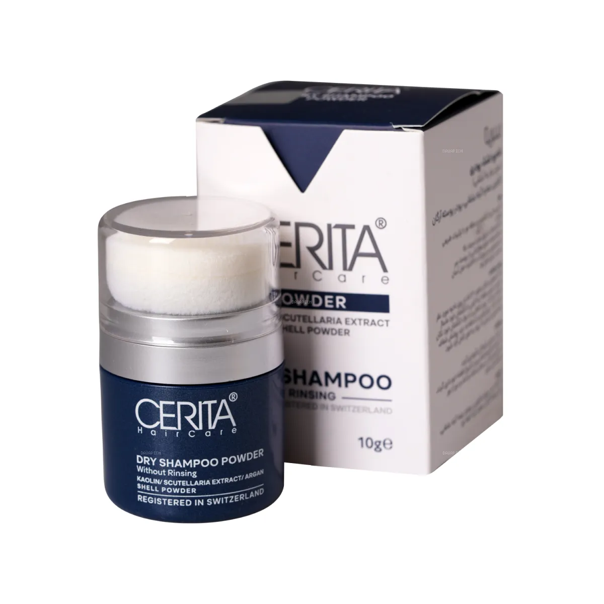 شامپو خشک پودری سریتا مناسب موی خشک بدون نیاز به آبکشی