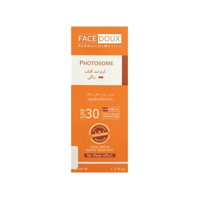کرم ضد آفتاب SPF30 فیس دوکس رنگ تیره مناسب پوست خشک