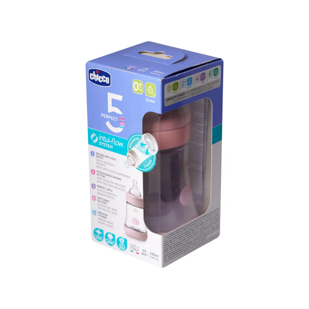 شیشه شیر چیکو مدل Perfect 5 سایز صفر