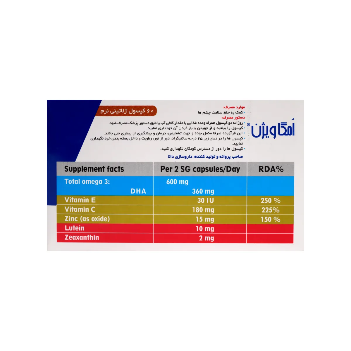 قرص امگا ویژن دانا