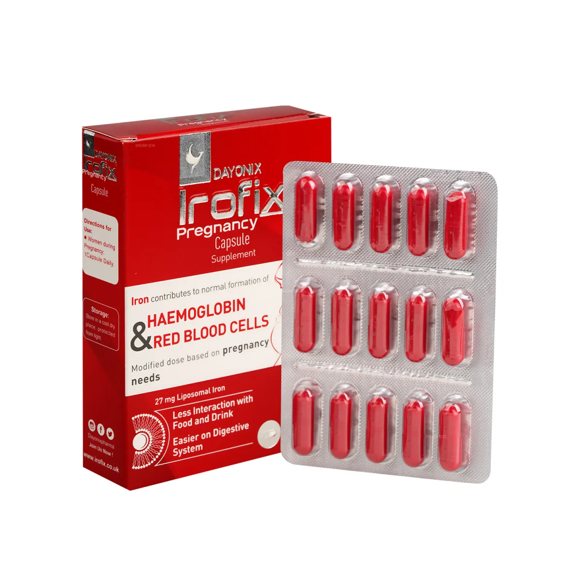 کپسول آیروفیکس بارداری دایونیکس فارما 27 میلی گرم