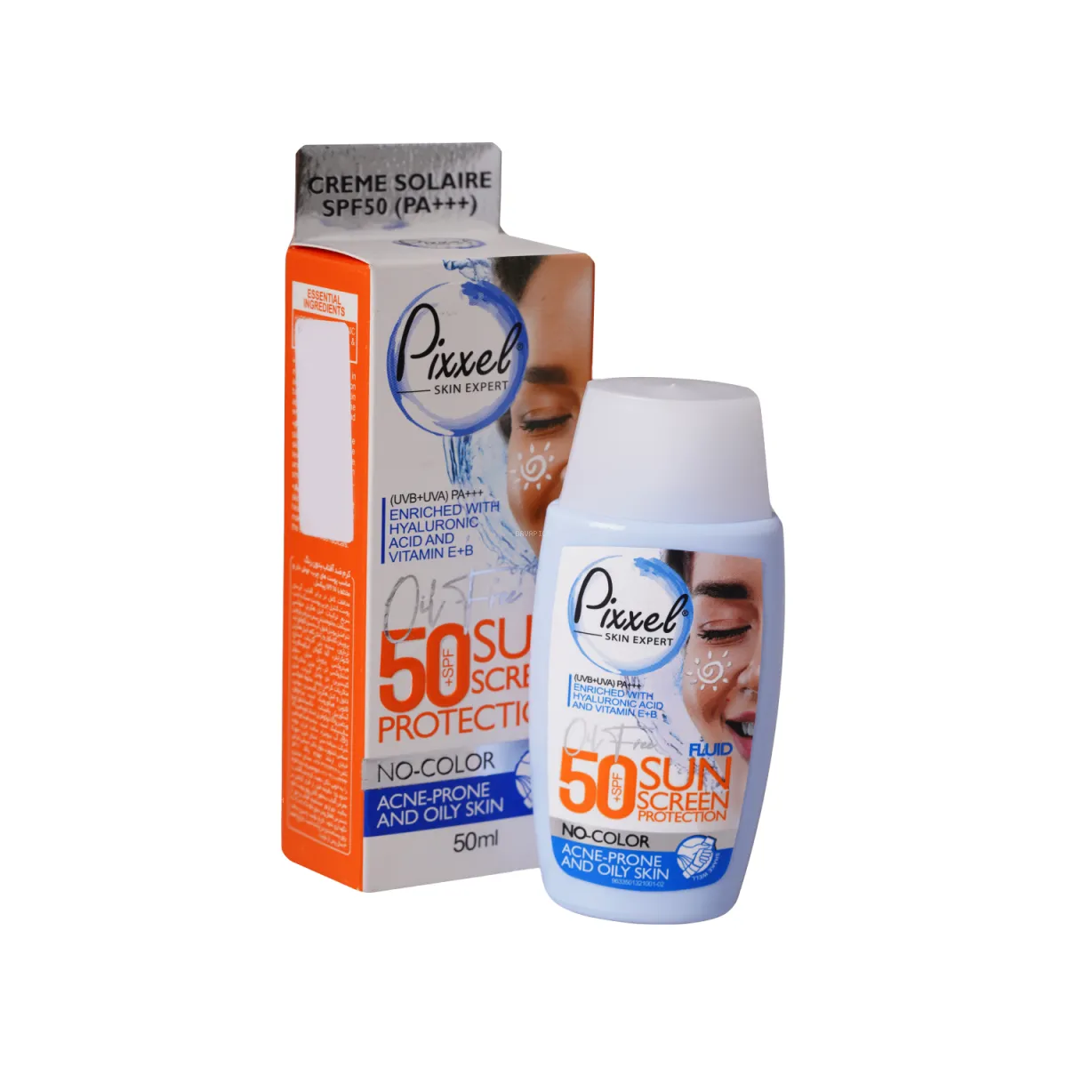 کرم ضد آفتاب SPF50 پیکسل بدون رنگ مناسب پوست چرب و آکنه‌ دار