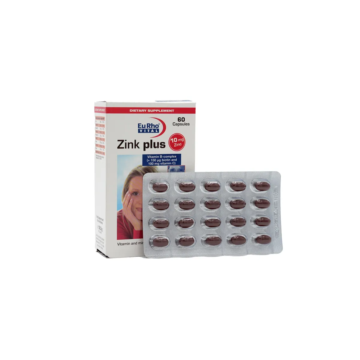 کپسول زینک پلاس یوروویتال 10 میلی گرم