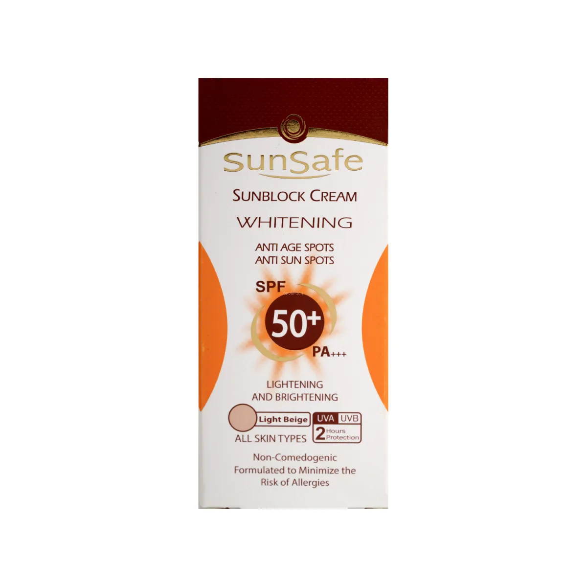 کرم ضد آفتاب SPF50 سان سیف رنگ بژ روشن مناسب انواع پوست