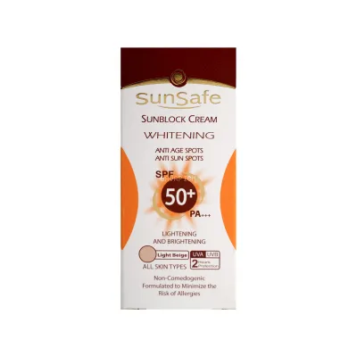 کرم ضد آفتاب SPF50 سان سیف رنگ بژ روشن مناسب انواع پوست