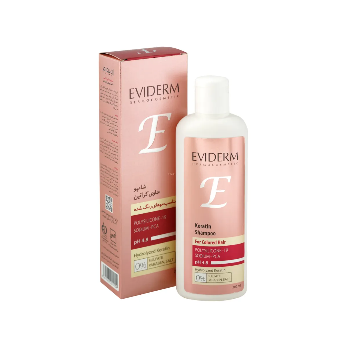 شامپو کراتین اویدرم مناسب موی رنگ شده 200 میلی لیتر