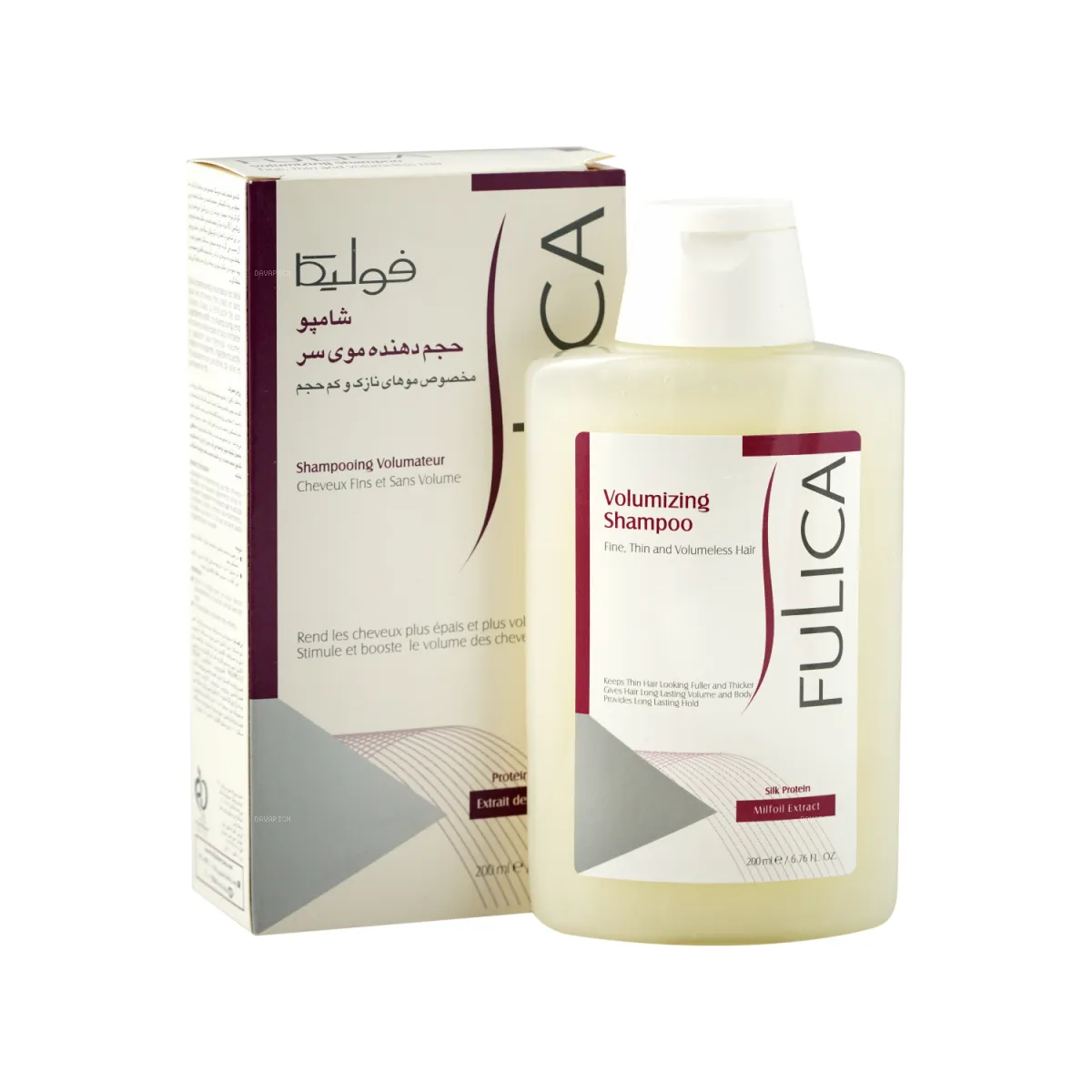 شامپو حجم دهنده فولیکا مناسب موی نازک و کم حجم 200 میلی لیتر