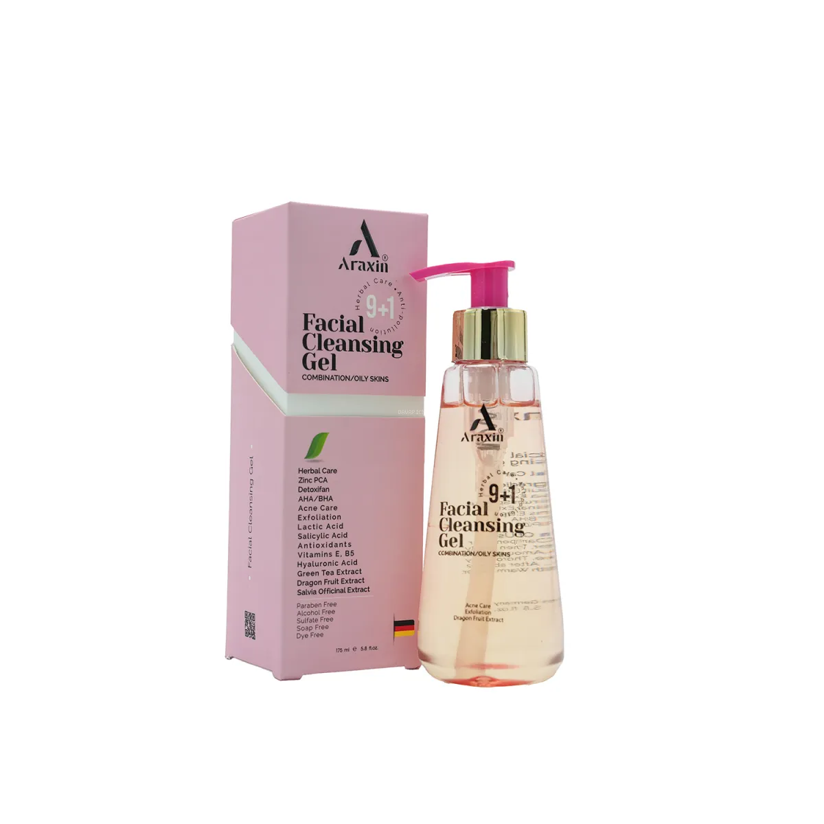 ژل شستشوی صورت گیاهی آراکسین مناسب پوست مختلط تا چرب