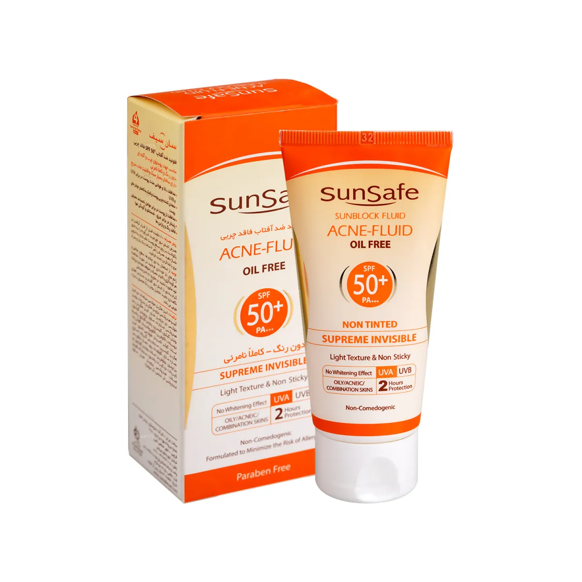 فلوئید ضد آفتاب SPF50 سان سیف بدون رنگ