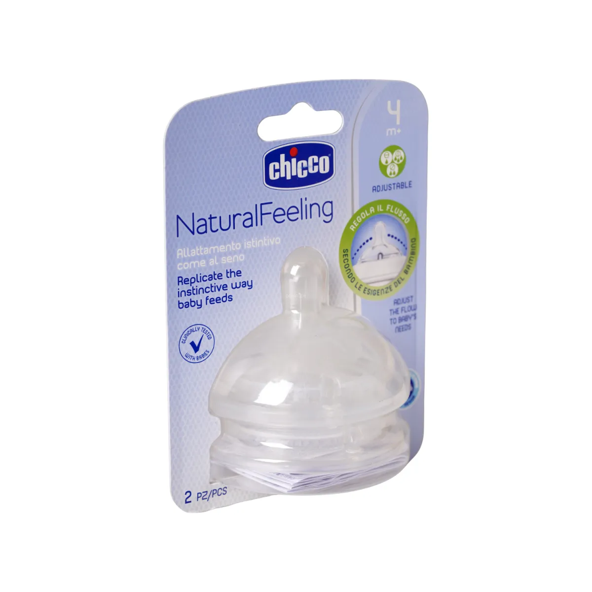 سرشیشه پستانک چیکو مدل Natural Feeling سایز 2