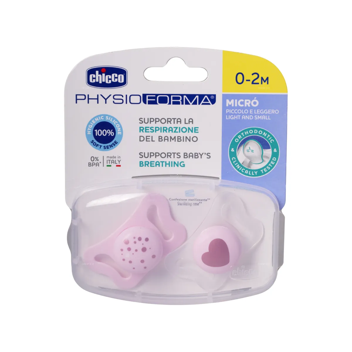 پستانک چیکو طرح قلب مناسب ۲-۰ ماه