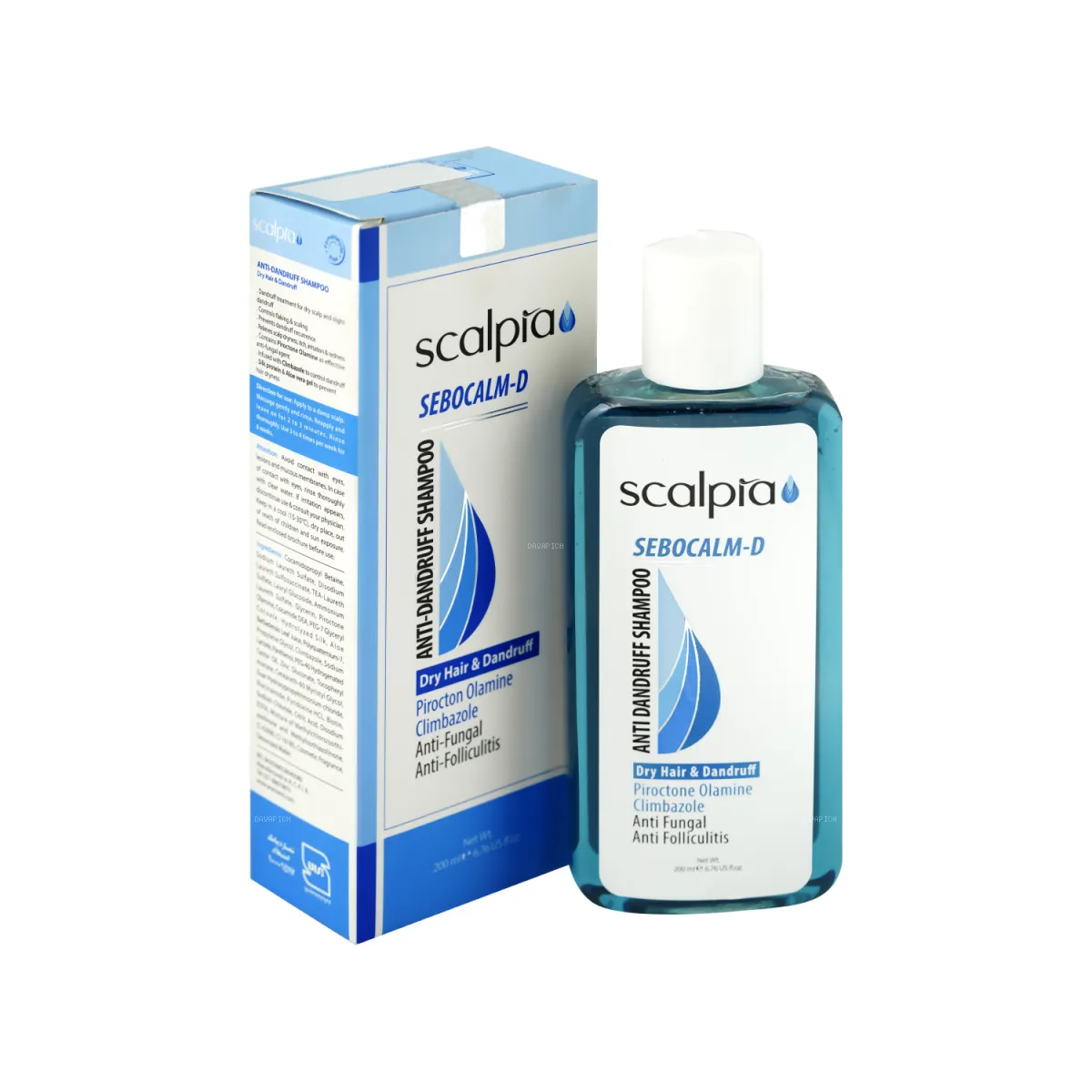 شامپو ضد شوره اسکالپیا مناسب موی خشک 200 میلی لیتر