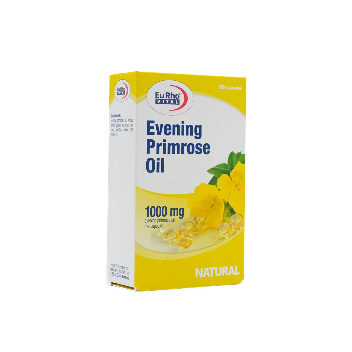 قرص ایوینینگ پرایم رز اویل یوروویتال 1000 میلی گرم