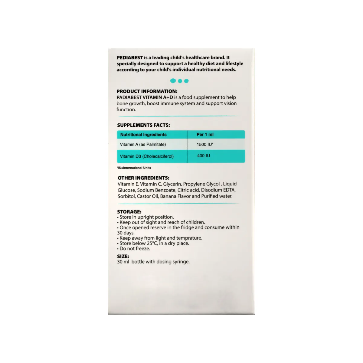 قطره ویتامین A+D پدیابست