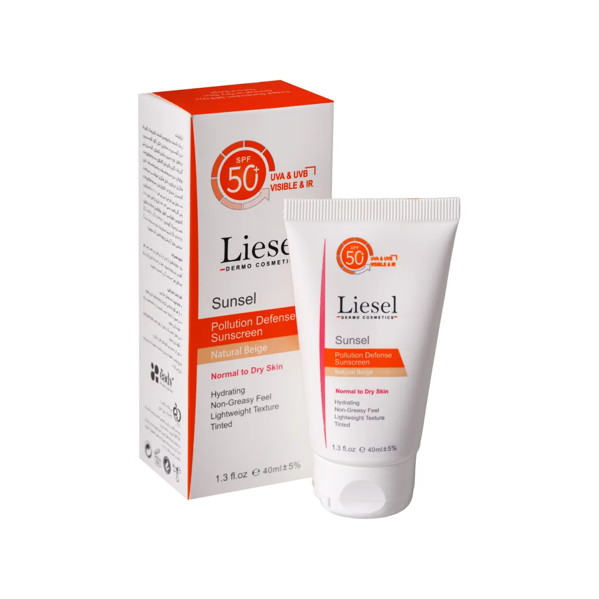 کرم ضد آفتاب SPF50 لایسل رنگ بژ طبیعی مناسب پوست معمولی تا خشک