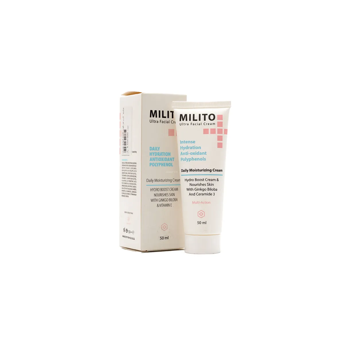 کرم مرطوب کننده روزانه صورت میلیتو مناسب پوست خشک