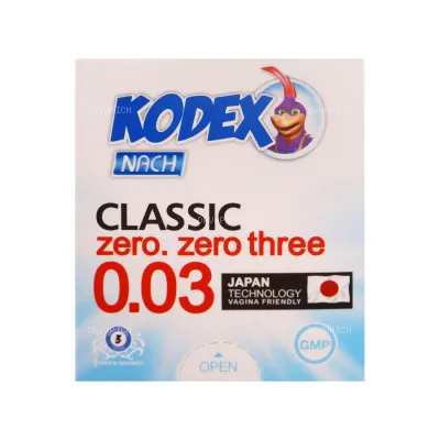 کاندوم کلاسیک ناچ کدکس مدل نازک بسته ۳ عددی