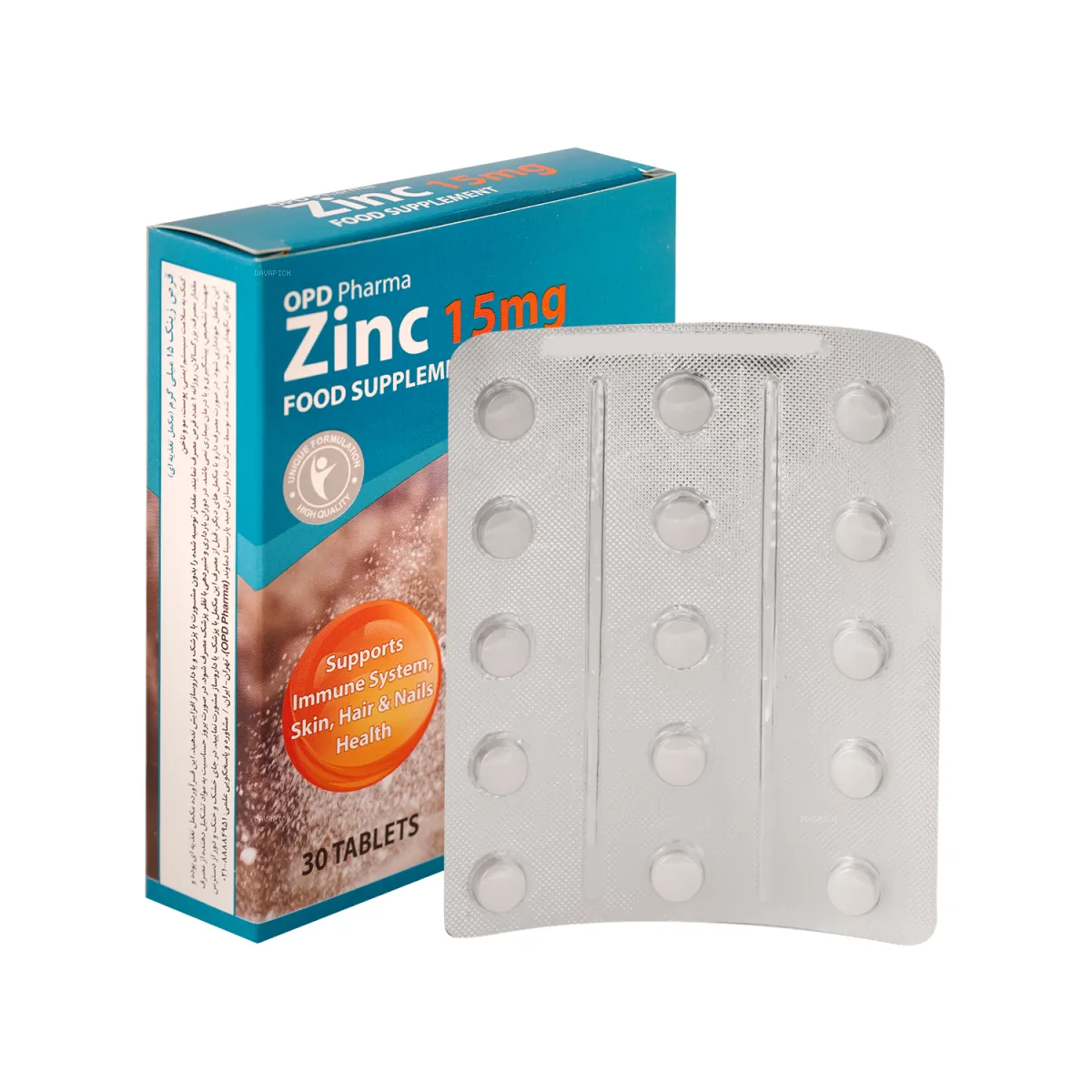 قرص زینک او پی دی فارما 15 میلی گرم