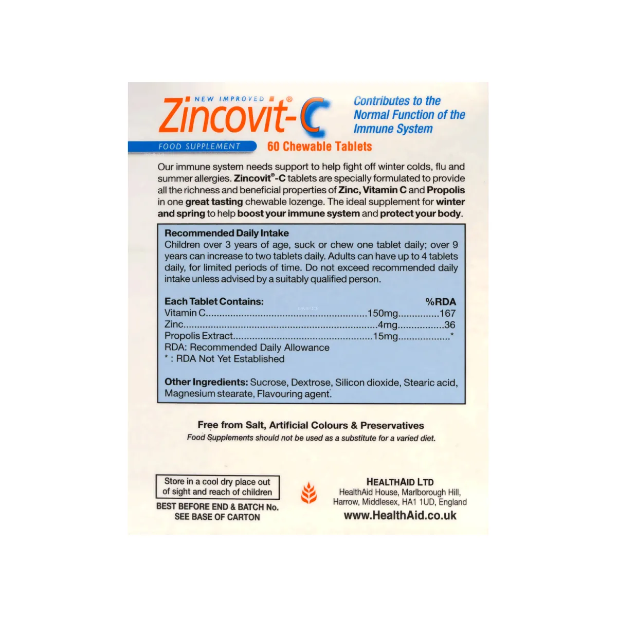 قرص زینک و ویتامین C هلث اید