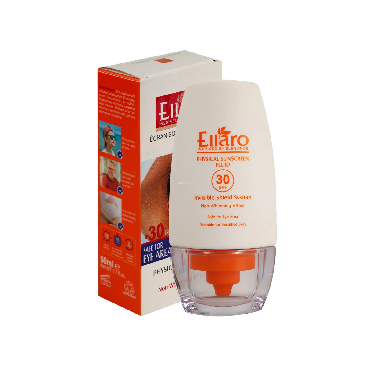 فلوئید ضد آفتاب SPF30 الارو مدل Physical بدون رنگ