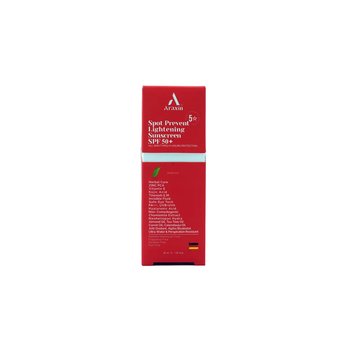 کرم ضدآفتاب روشن کننده SPF50 آراکسین مناسب پوست دارای لک