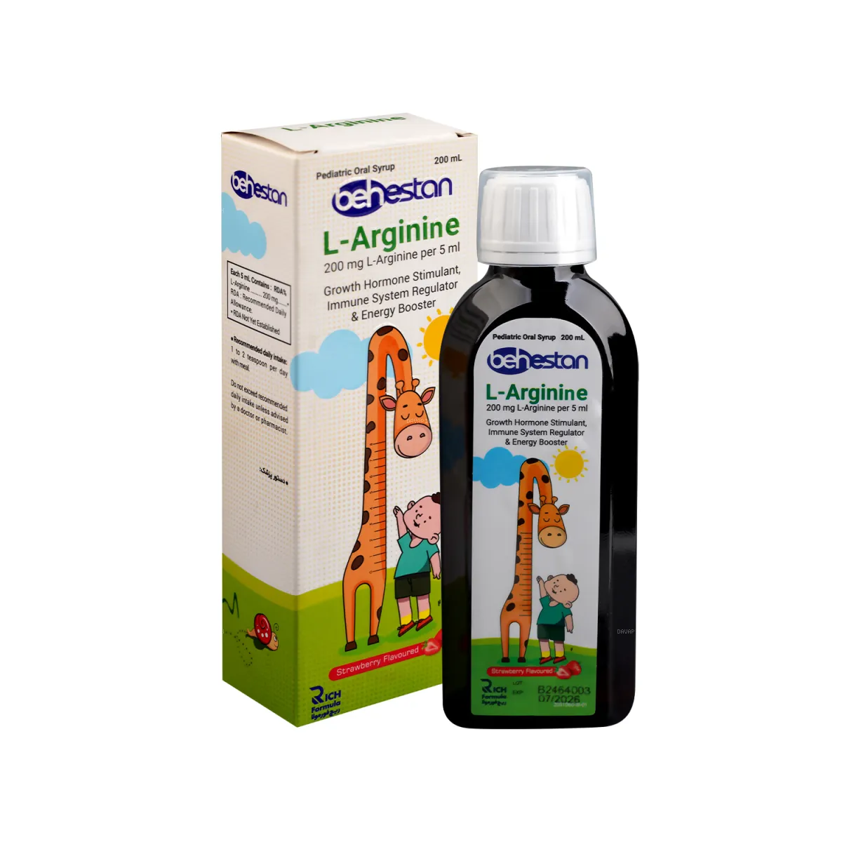 شربت ال آرژنین بهستان 200 میلی گرم