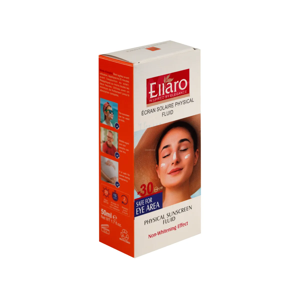 فلوئید ضد آفتاب SPF30 الارو مدل Physical بدون رنگ