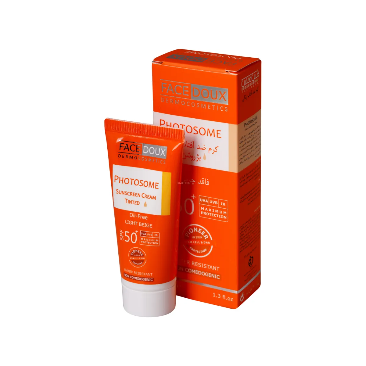 کرم ضد آفتاب SPF50 فیس دوکس رنگ بژ روشن
