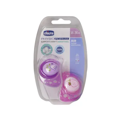 پستانک چیکو طرح گل و توت فرنگی مناسب ۳۶-۱۶ ماه