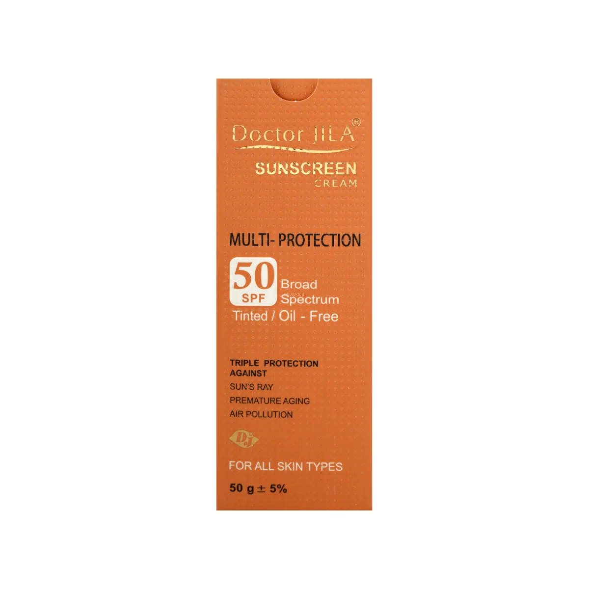 کرم ضد آفتاب SPF50 دکتر ژیلا رنگی مناسب انواع پوست