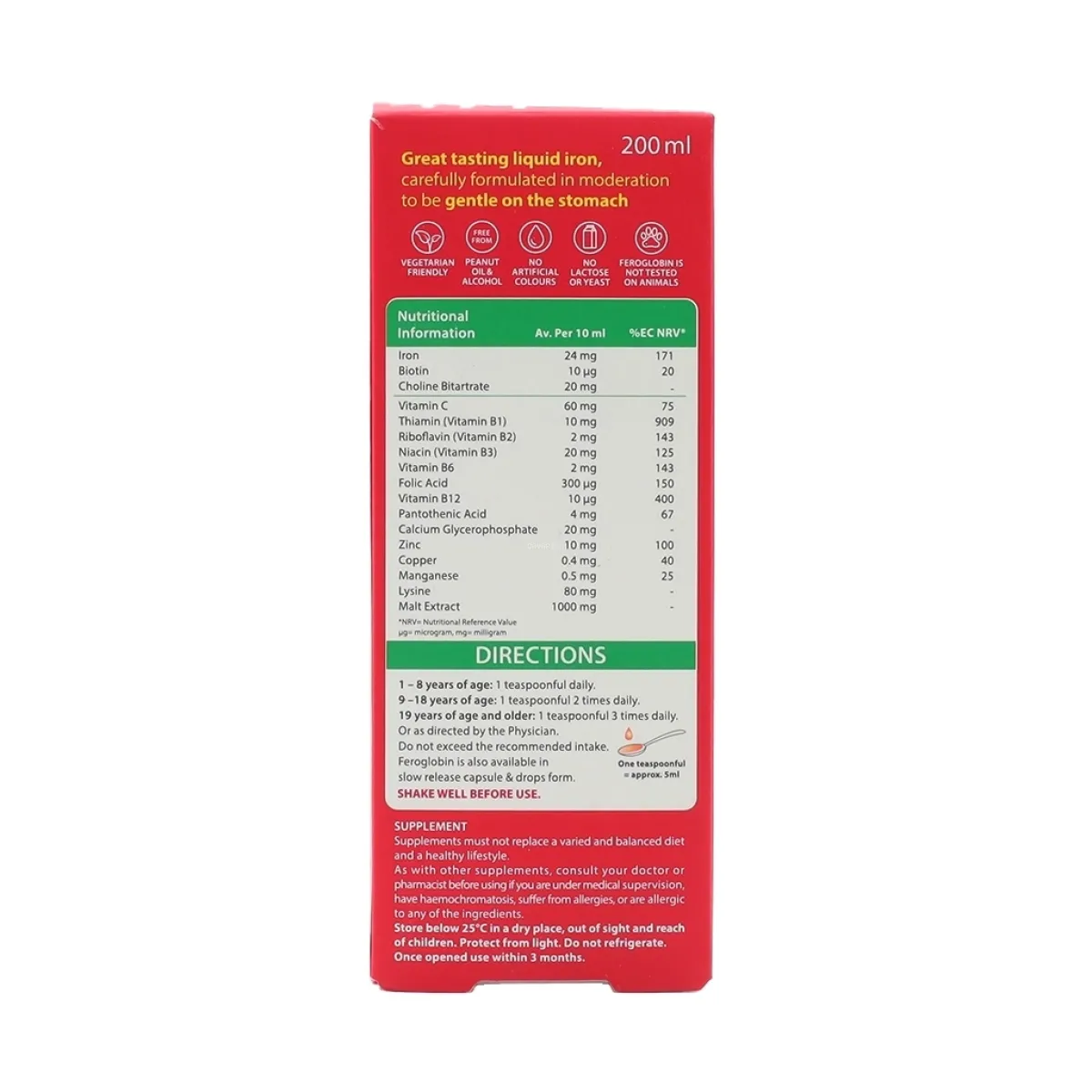 شربت آهن فروگلوبین پلاس ویتابیوتیکس