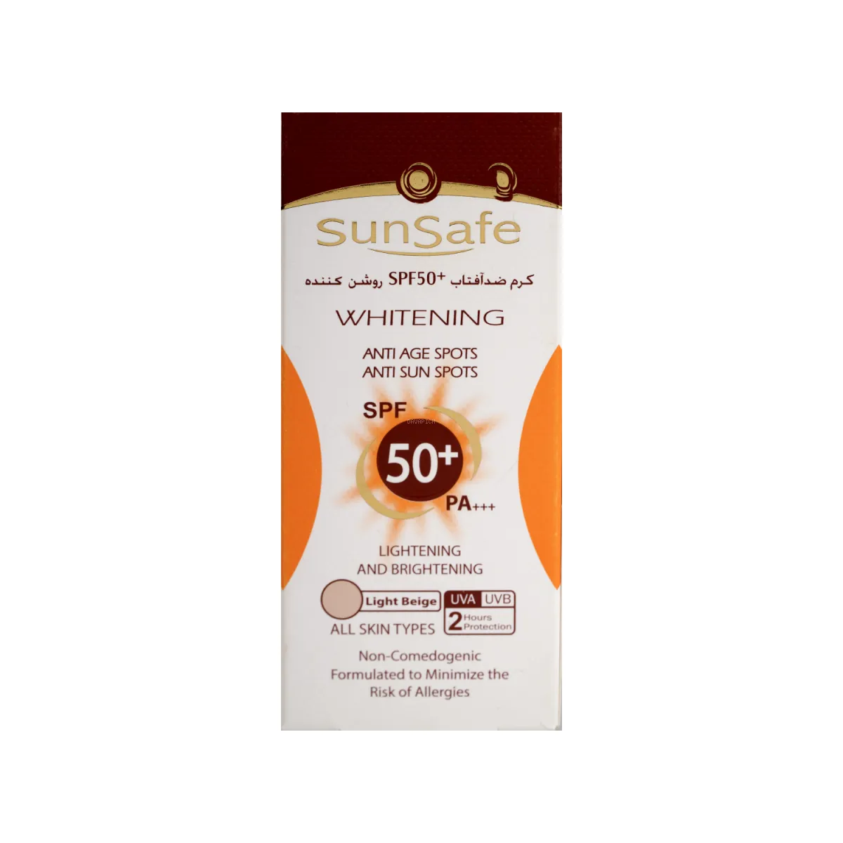کرم ضد آفتاب SPF50 سان سیف رنگ بژ روشن مناسب انواع پوست