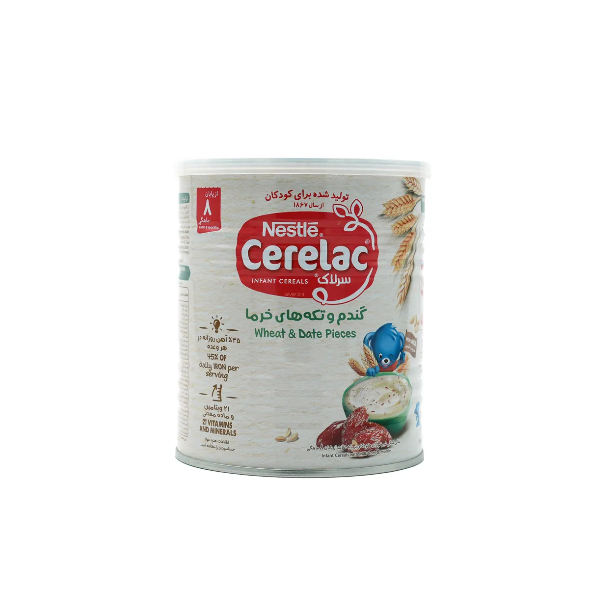 سرلاک نستله طعم گندم و تکه های خرما